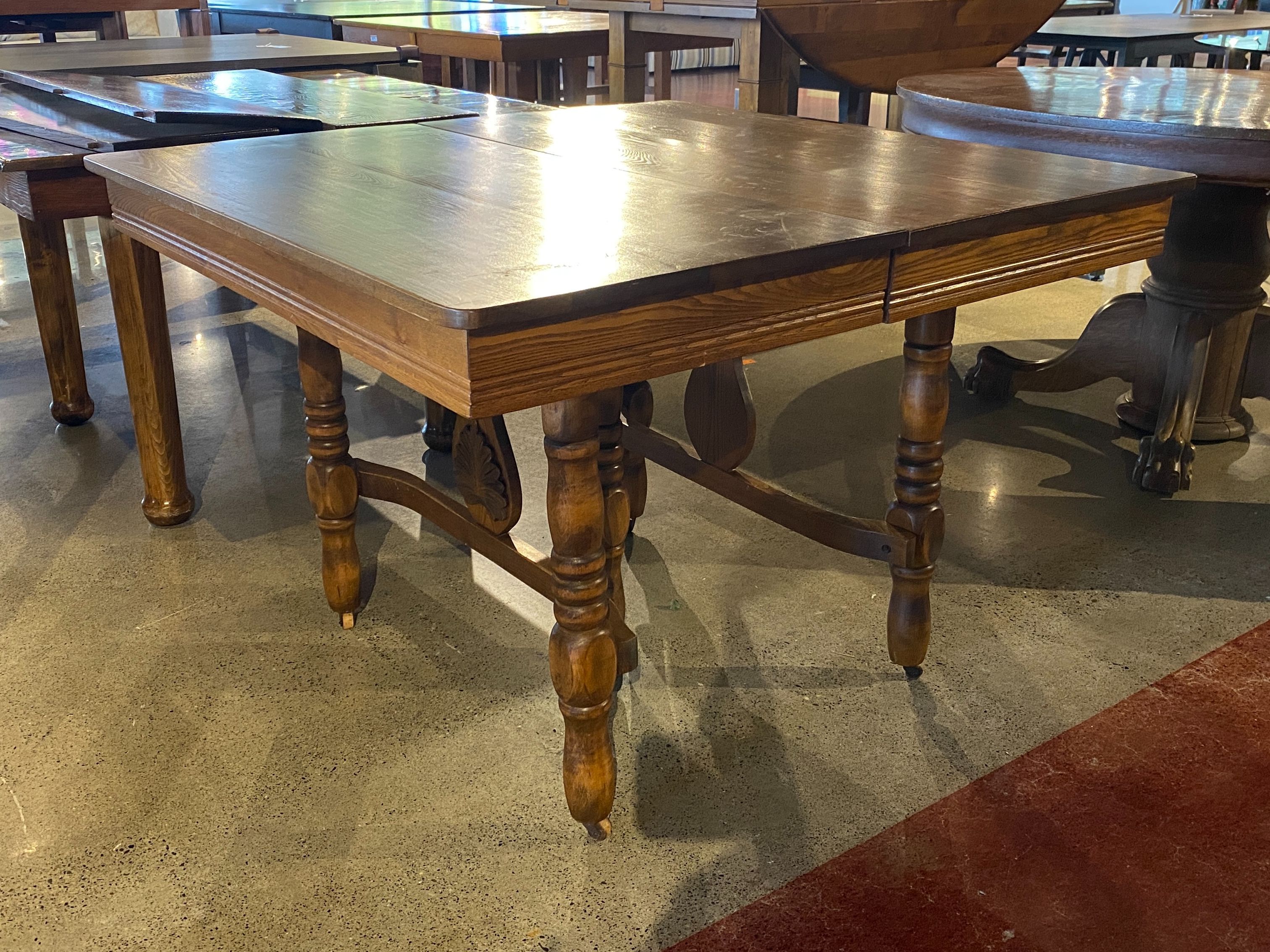 Square 5-Leg Folk Style Dining Table
