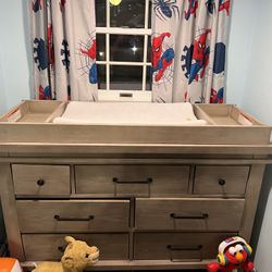 Hampton Changing Table Topper - Stone Wash Color **only changing table, does not include dresser**