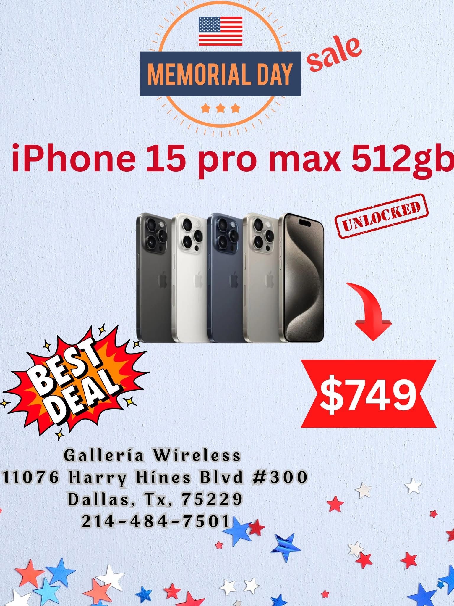 iPhone 15 Pro Max 512gb Unlocked