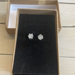 Sterling Silver Crystal Stud Earrings