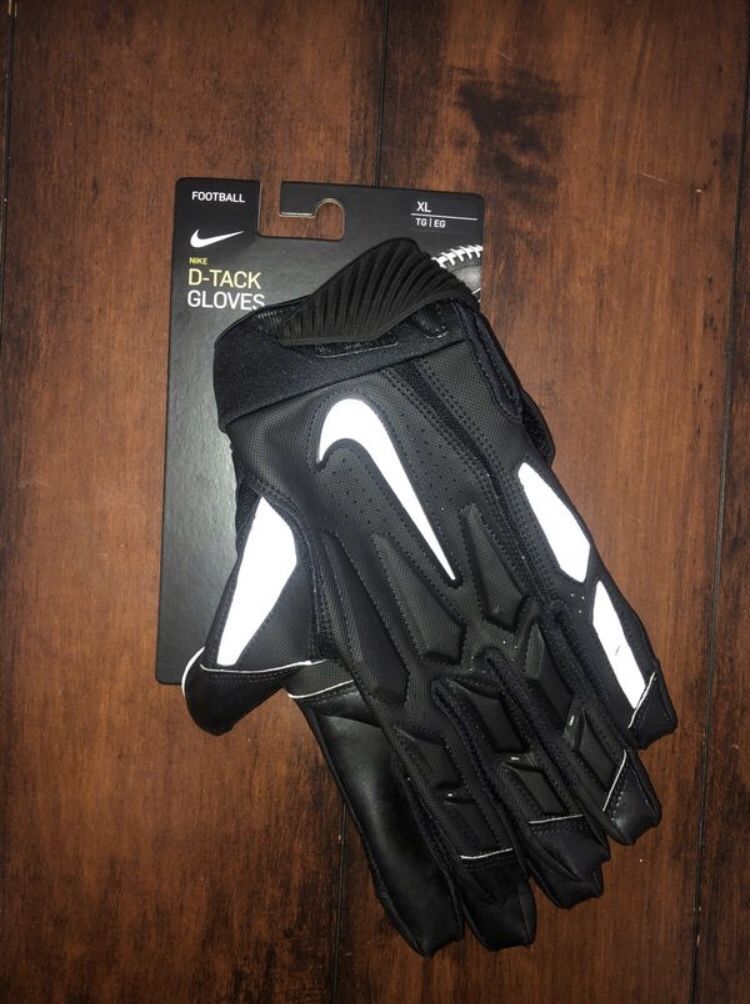 Nike D-Tack Football Gloves| S:XL | BLACK/WHITE