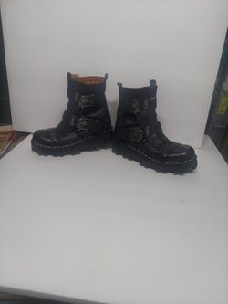 Mens Genuine Leather Motorcycle & Combat Boots