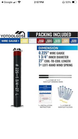 YOTOOLGDS Left Hand Wind（Black Cone）(0.225x1.75''x27' Garage Door Torsion Spring