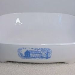 Vintage Blue Colonial House Browning Corningware Pyrex 