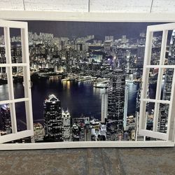 City skyline Window Painting