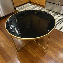 Gold Metallic Black Coffee Side Table Stand