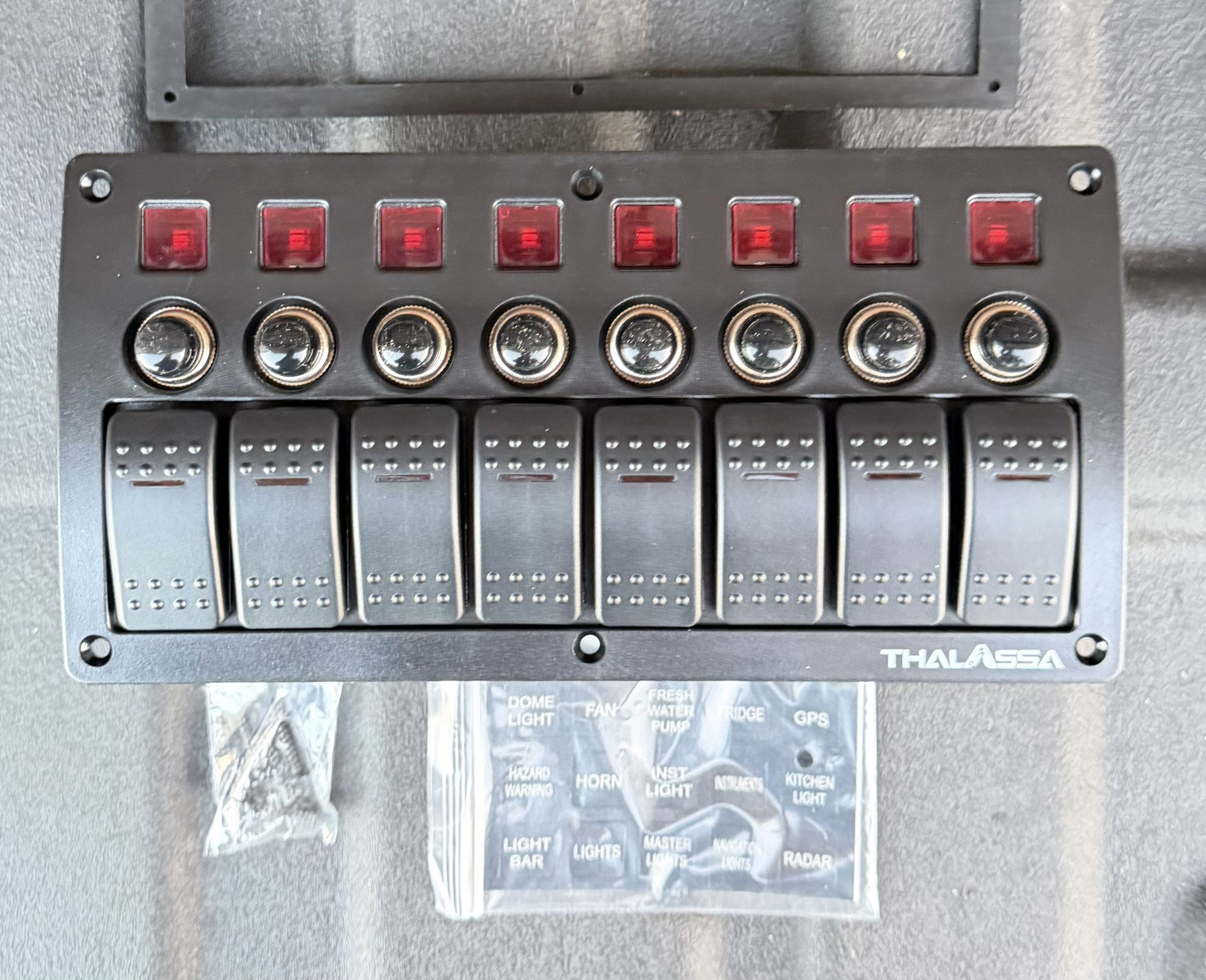 8 Gang Marine Boat Rocker Switch Panel