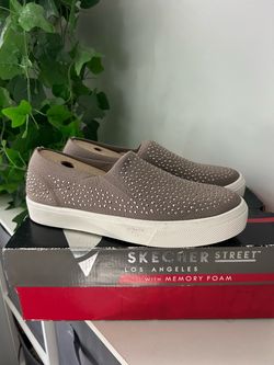 Skechers Street Slip-On Sneakers with Rhinestones