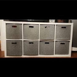 White Dresser With 8  Cubes 