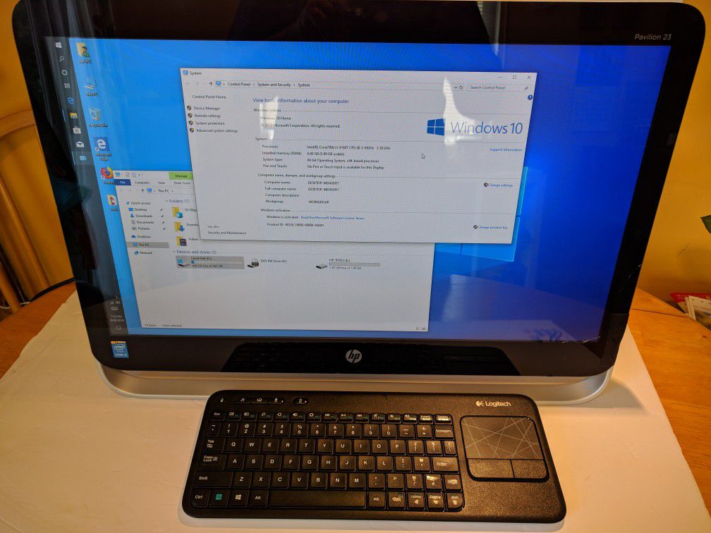 HP All in One 23" Touchscreen Desktop PC read