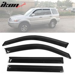 Fits 2003-2008 Honda Pilot Window Visors Acrylic Windshield Sun Shade Smoke 4PCS