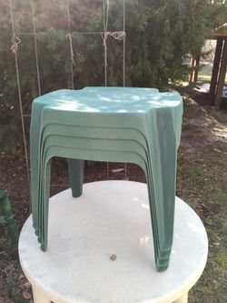 Green pvc outdoor end tables - out door furniture