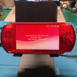Sony PSP 3000 Console Red Excellent Condition with 128GB, Battery & charger