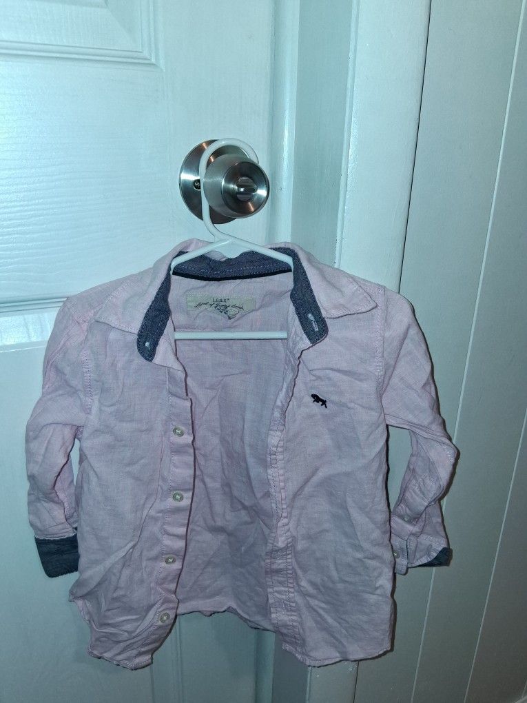 Light Pink H&M Dress Button Down Shirt 3T