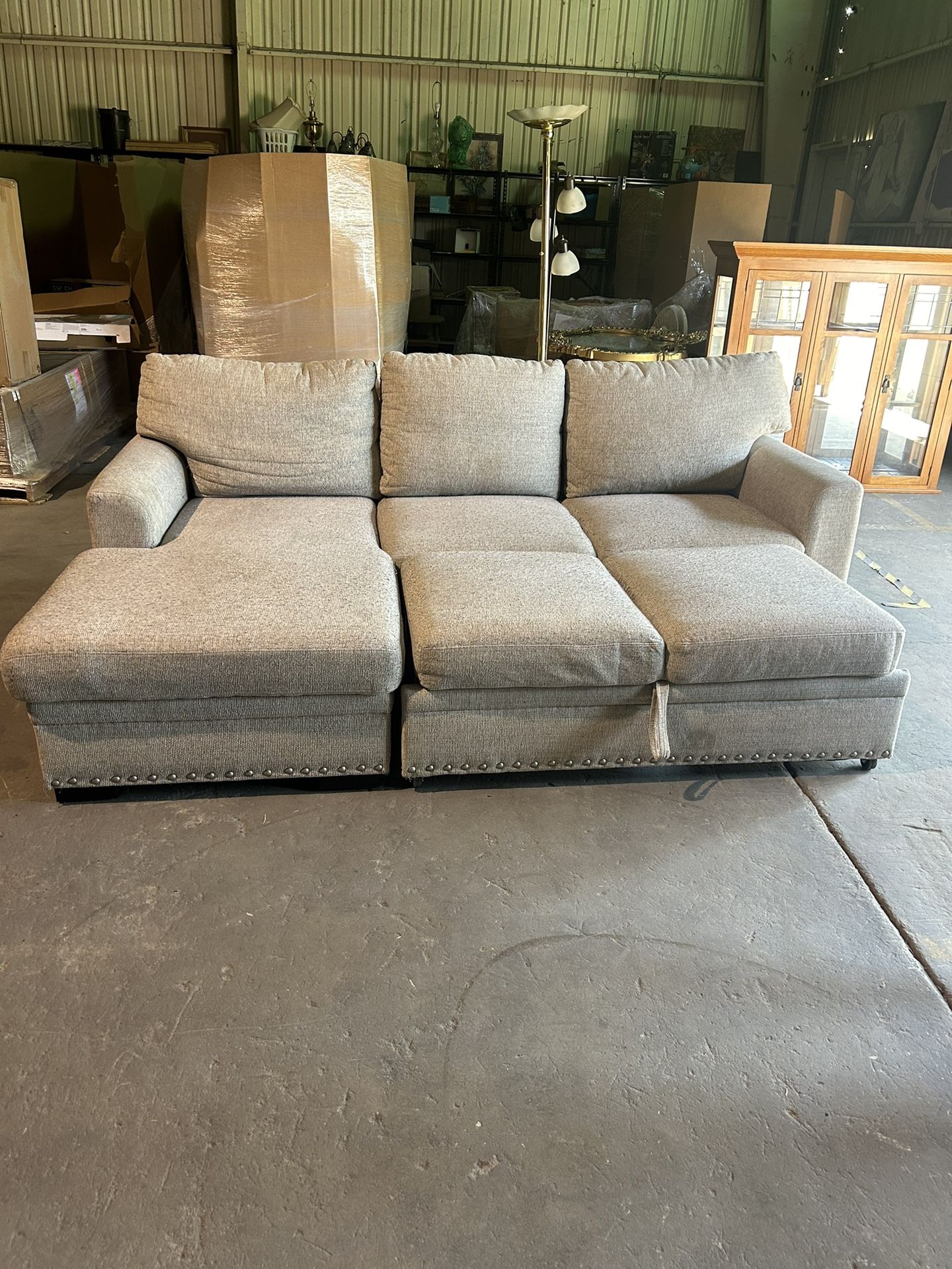 L-Shape Sofa With Pull Lift Sleeper