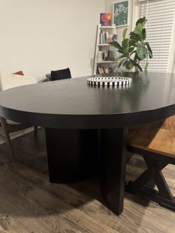 Oval Dining Table And Bench 