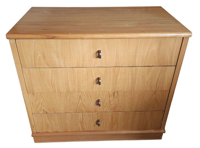 Dixie Mid-Century Bachelor Chest Dresser – 4-Drawer Oak Finish (2 Available)