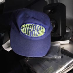 Supreme Hat - Blue & Reflective Neon Logo