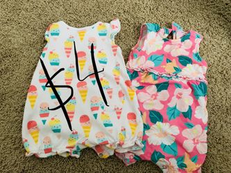 2 baby girl/infant romper