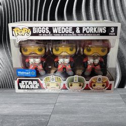Biggs, Wedge, and Porkins 3 Pack Funko Pop Vinyl Walmart Exclusive Star Wars