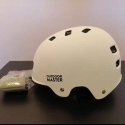 Brand New OUTDOOR MASTER OM-SKB Multi-Sport Helmet Matte White SIZE XL open box new selling for only $15