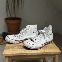 Converse White Hi Top Shoes W7 M5
