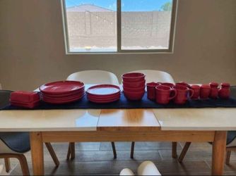 Red Fiesta Plate Dish Set 23 Pieces