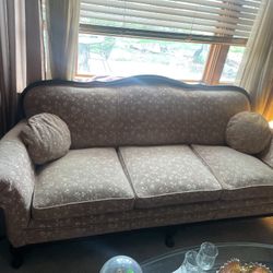 ANTIQUE SOFA CHAIR SMALL Ottoman. 