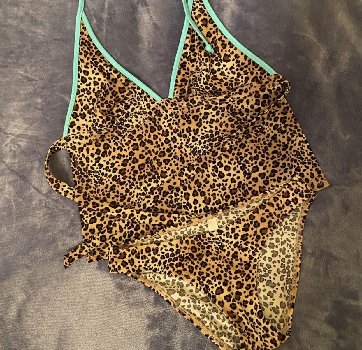 Victoria Secret Leopard w blue neon bikini set