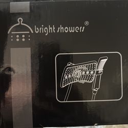 Dual shower head, rain head and waterfall bronze