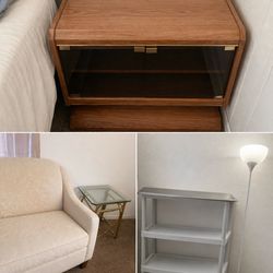 Small cabinet and shelves
