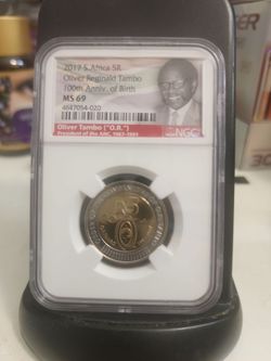 2017 South Africa 5 Rand NGC MS69  Oliver Reginald Tambo 100th Anniv