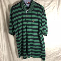 XXL Tommy Hilfiger green striped polo