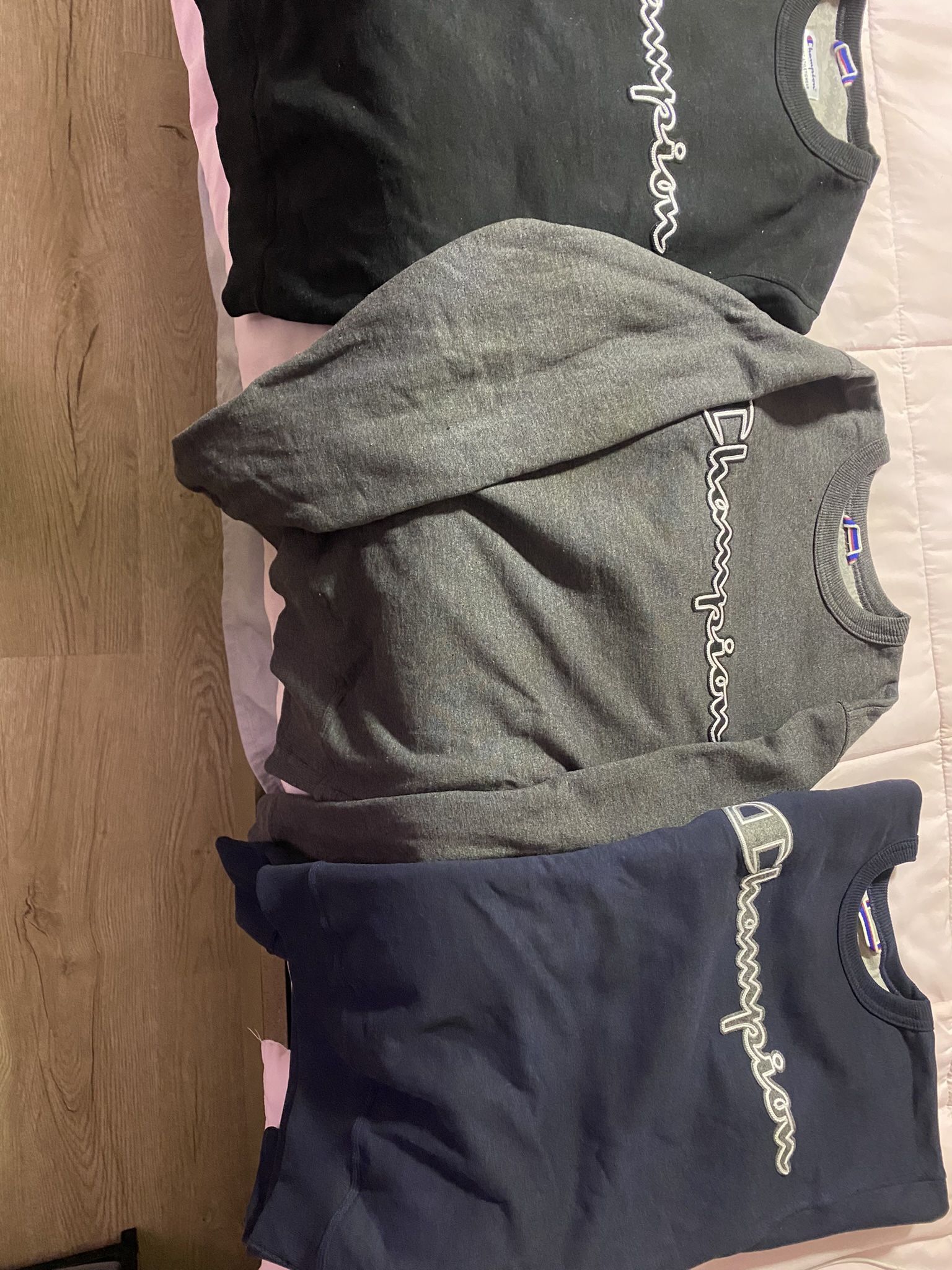 Champion Sweatshirts - Champion Men's Powerblend Fleece Crew, Script Outline