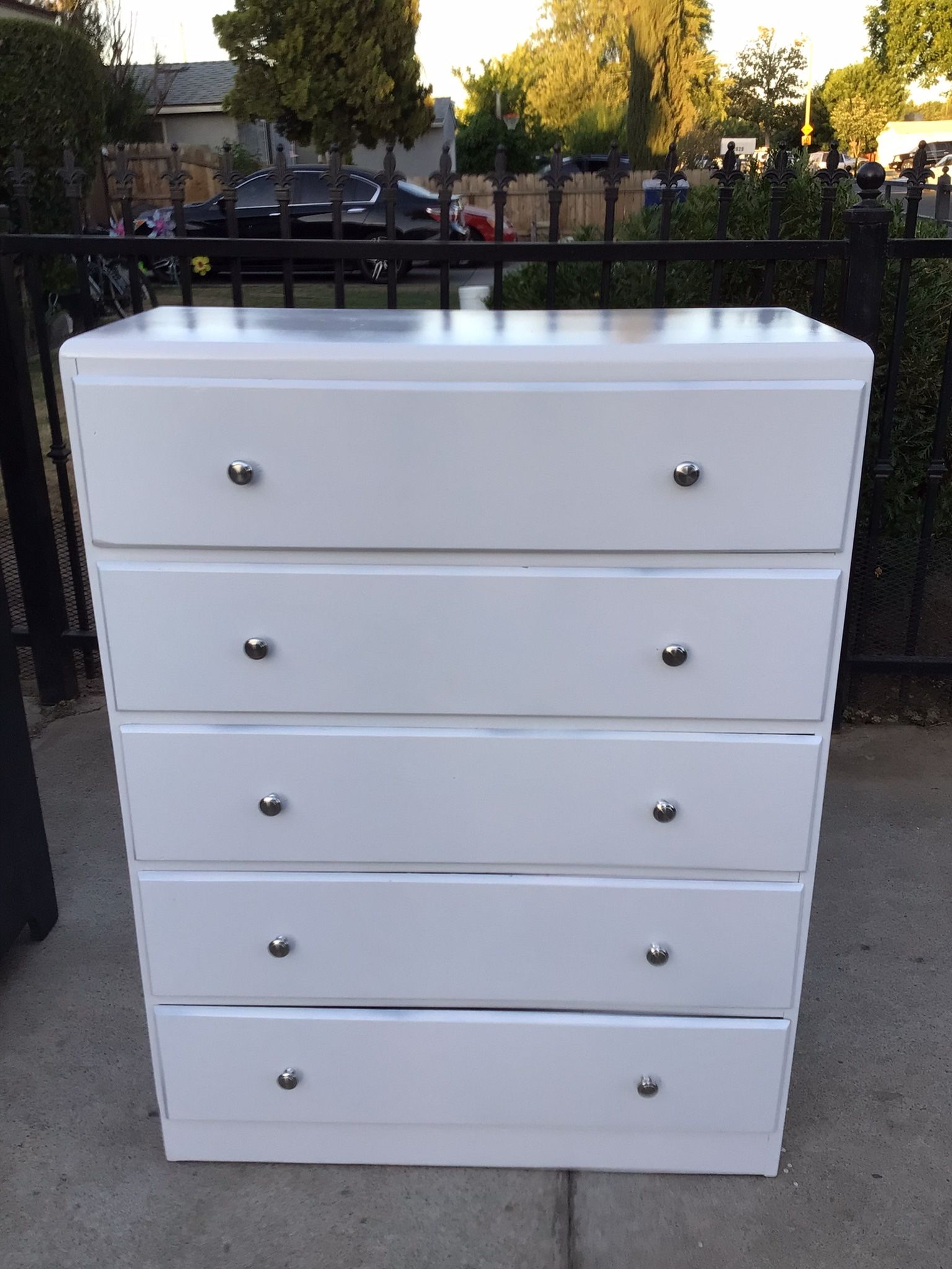 Wooden Five Drawers Tall Dresser