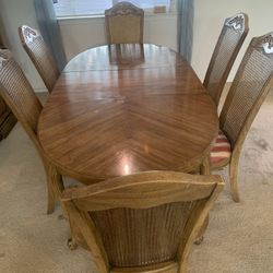 Vintage Dining Room Set Six Chairs And Table Pads Included