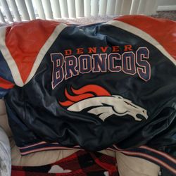 Vintage leather denver bronco jacket 
