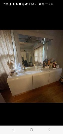 Bedroom -  Formica - Lighted Dresser, Back Board N Bed Frame 