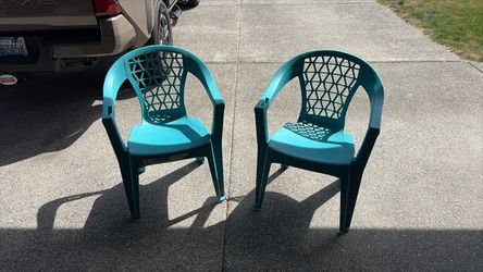 Teal/Blue Patio Chairs (both)