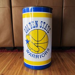 Vintage 1969 NBA Golden State Warriors Metal Trash / Garbage Can