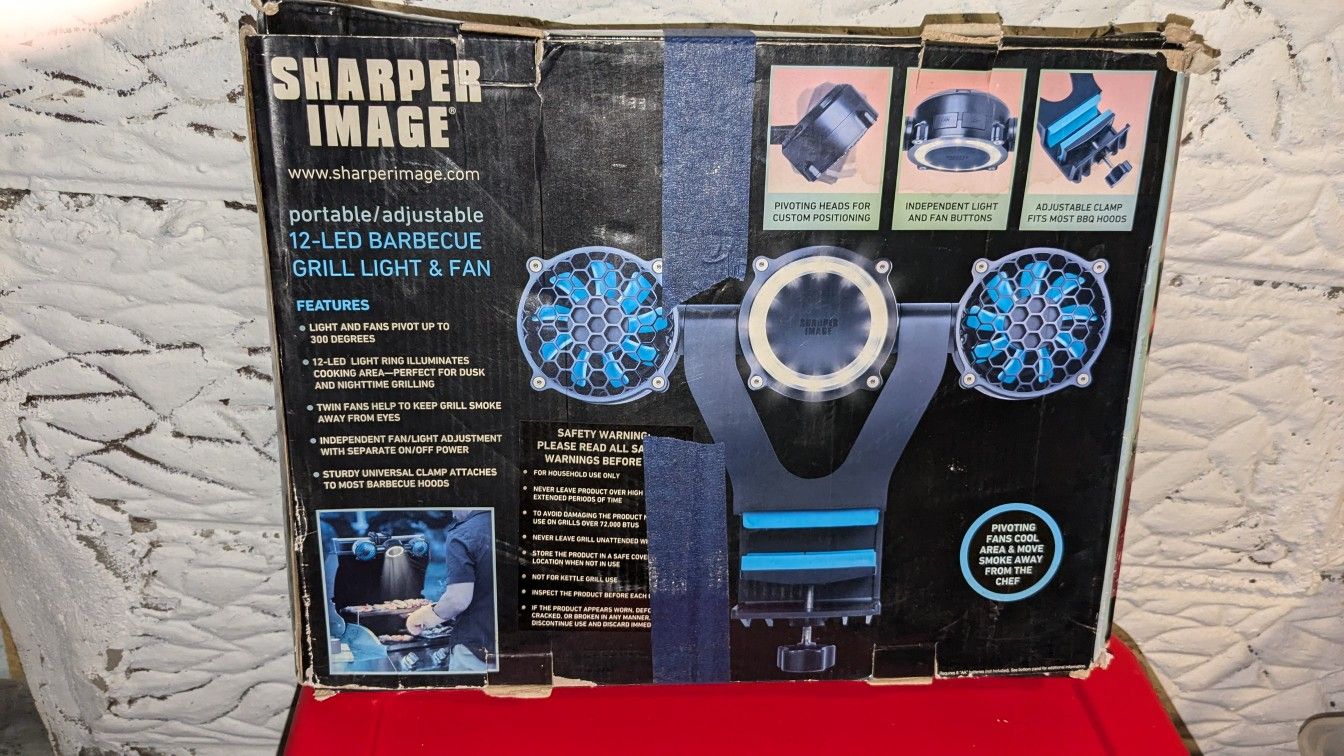 New - Sharper Image BBQ Light & Fan $20