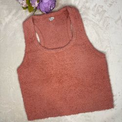 Aerie Cozy Pink Fuzzy Crop Top - Women’s
