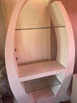 Large White Self With Glass Shelves