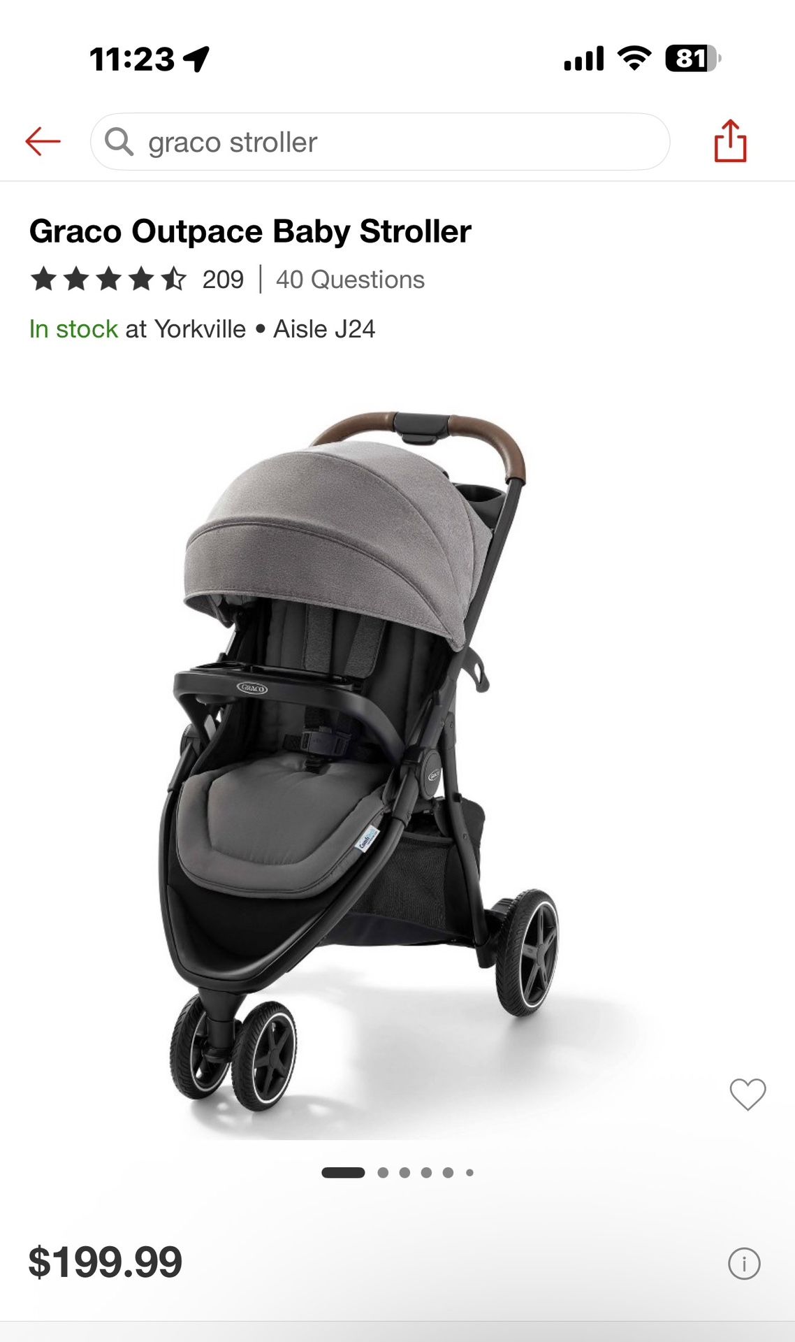 Graco Outpace Baby Stroller – Excellent Condition!