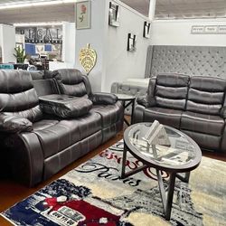 NEW📐$20 Down Payment Finance📐📐Jarita Black Reclining Living Room Set( Sofa & Loveseat )