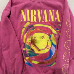 Urban Outfitters Pink Nirvana Sweatshirt Size Small/medium