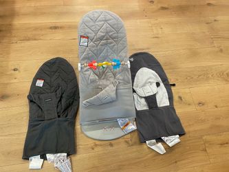 Babybjorn Bouncer Bliss (Pottery Barn Kids) + Toy Bar and 3 Covers