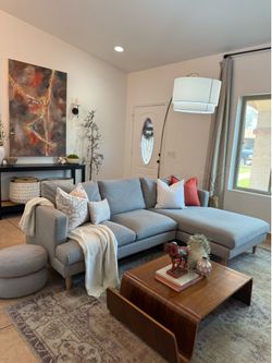 Grey sectional couch