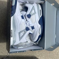 Jordan 4 Size 9 White Navy’s 