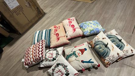Decorative Throw Pillows Lot of 9